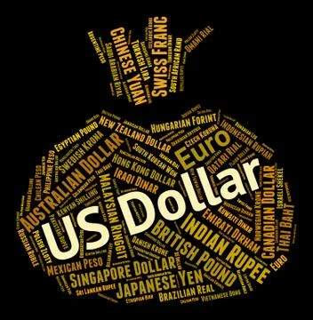 Us Dollar Indicates Currency Exchange And Coin Иллюстрация