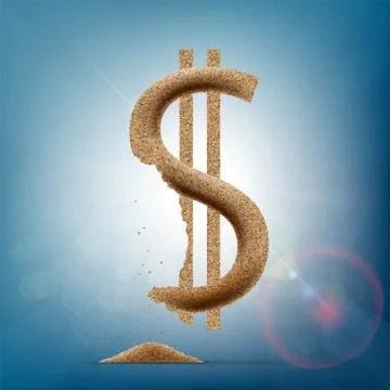 US dollar is made up of sand. Stock-Illustration