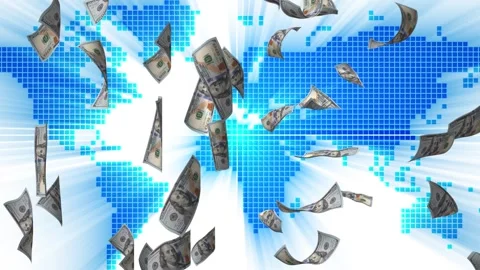US Dollar Note Falling Stock Footage 282530784