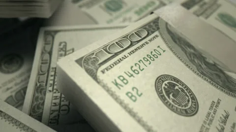 Us dollar notes scattered pile pan across Stock Footage 36922819