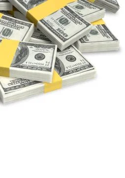 Us dollar notes scattered pile Stock Illustration