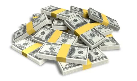 Us dollar notes scattered pile Stock Illustration