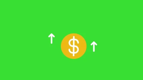 US Dollar Sign Value Rising Green Screen Animation 4K Stock Footage 317865789