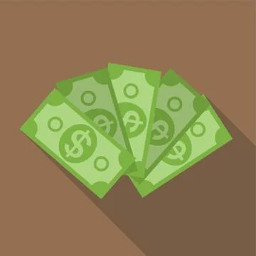 US Dollar Stack Paper Banknotes  Icon Sign Business Finance Mone 스톡 일러스트