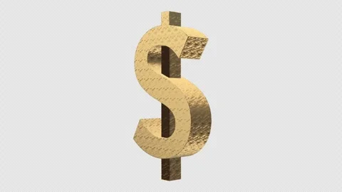 US Dollar Symbol Loop With Alpha Channel Stock Footage 345655667