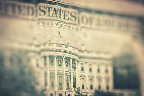 Us dollars background, reto style toned photo with shallow dof Stock Photos