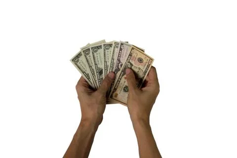 US Dollars Count on a white background. Stock-Fotos