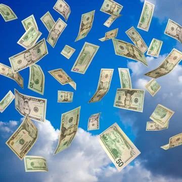 Us dollars falling Stock Photos