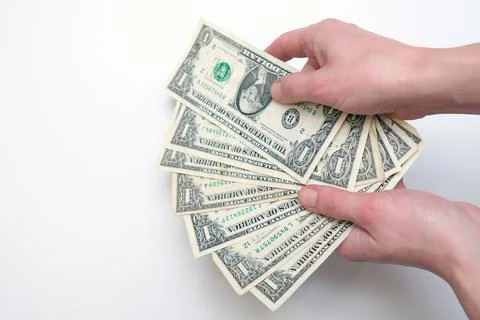 U.S. Dollars in Hand Stock Illustration