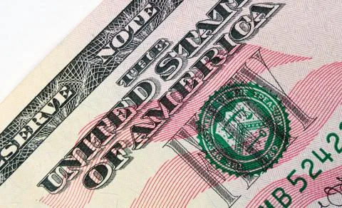 Us dollars macro closeup Stock Photos