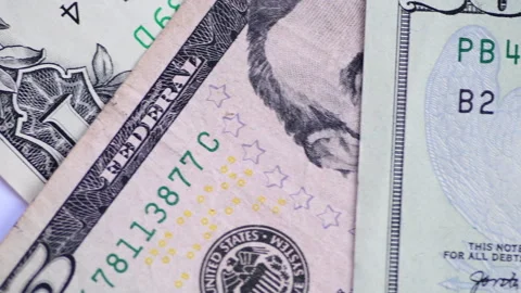 US Dollars macro. Video stock 312619401