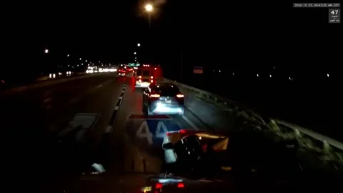 US: Dramatic Dash Cam Video Captures Terrifying I-44 Crash Involving Semi an... Stock Footage 289544691