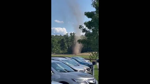 US: Dust Devil Spotted In Lexington, Massachusetts Stock Footage 201415335