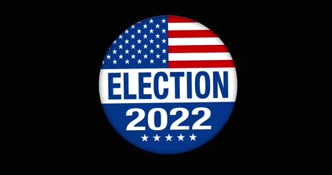 US election 2022 Logo Rotating And Zooming in Black Background in 5K Stock Footage 194507149