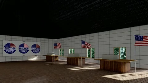 US election 2022 Logo Rotating And Zooming in Black Background in 5K Stock Footage 194508425