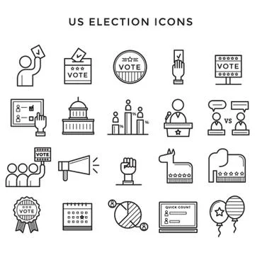 Us Election Icons Stock Illustration