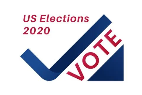 US Elections blue check mark sign as type. Illustration