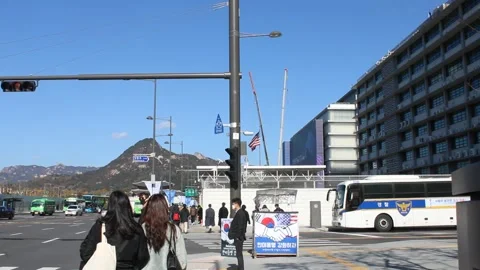 US Embassy Seoul Stock Footage 170169325