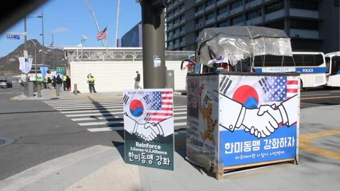 US Embassy Seoul Stock Footage 170169356