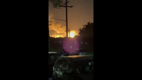 US: Explosion Sparks Massive Fire at Chevron Refinery in El Segundo, CA 3... Stock Footage 320850443