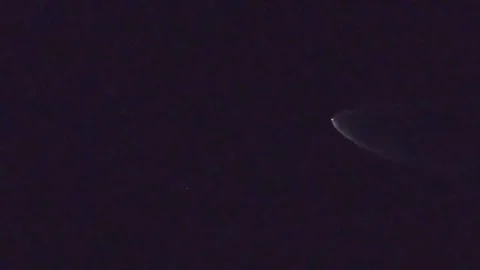 US: Falcon 9 Blaze Lights Up Southern California Sky In Dramatic Reentry Stock Footage 321715240