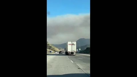 US: Fast-Moving "Post Fire" Rages In Gorman, Southern California 4 Stock Footage 280566334