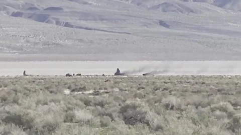 US: Fighter jet pilot ejects moments before plane crashes in California d... Stock Footage 322728521