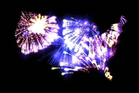US Fireworks Stock Footage 720819