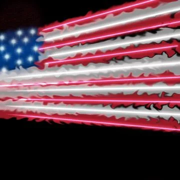 US Flag acrylic pour 库存插图