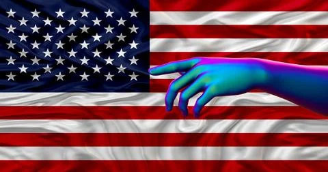 US flag and arm Stock Illustration