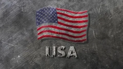 U.S.A Flag Animation Stock Footage 194666069