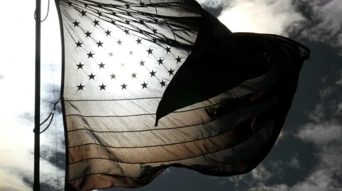 US flag backlit 스톡 동영상 48313275