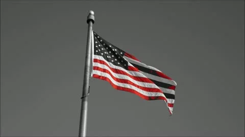 US flag black and white background Video stock 21056822