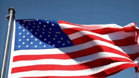 US Flag blowing in the breeze Stock Footage 287866957