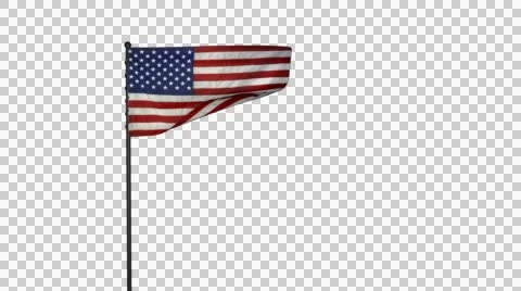 US Flag Blowing In The Wind Stock Footage 44711226