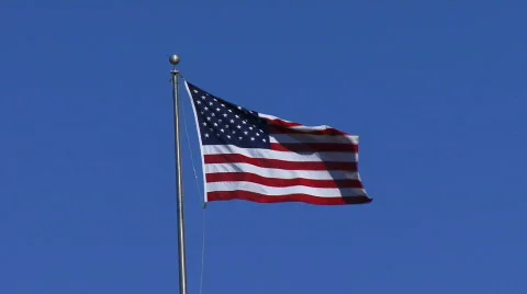 US Flag on Blue Sky 스톡 동영상 305846