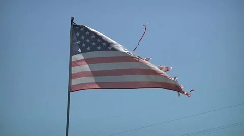 US flag. Blue sky. Video stock 12032115