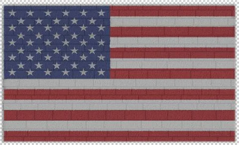 US Flag Brick wall Stock Illustration
