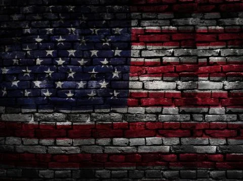 US flag bricks Stock Photos