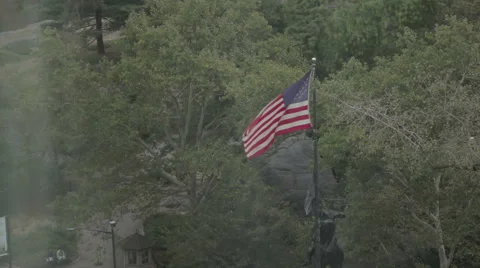 US Flag in Central Park Stock Footage 59764325