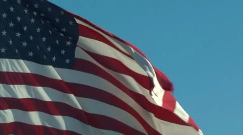 US Flag flapping in the wind Stockbeeldmateriaal 10594550