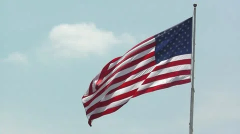 US Flag Flying Against the Blue Sky 스톡 동영상 11257041