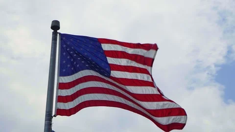 US Flag Flying in Slow Motion 스톡 동영상 91523741