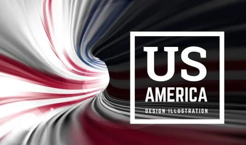 US flag in the form of a spiral pipe in the form of American flag colors. Inside Stock Illustration