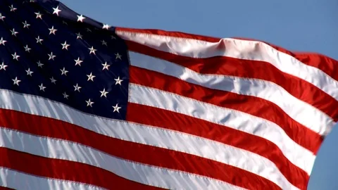 US Flag in gentle breeze 스톡 동영상 91154555