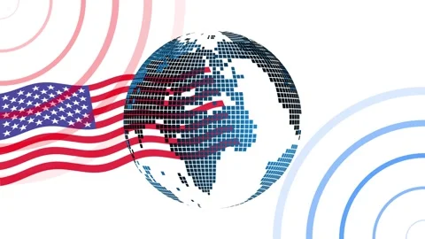 US Flag with Globe Stock-Footage 276092225