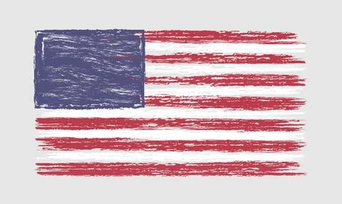 US flag grunge chalky Stock Illustration