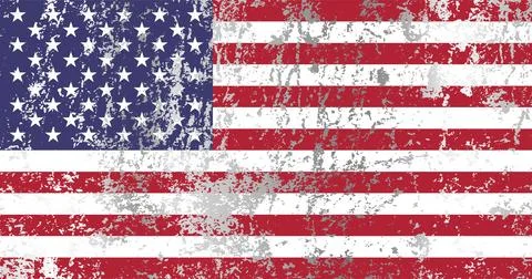 US flag with grunge effect. Stock Illustration