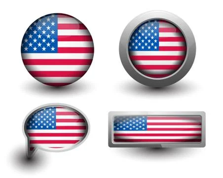 Us flag icons Illustrazione stock