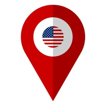 US flag location map pin vector illustration Illustrazione stock